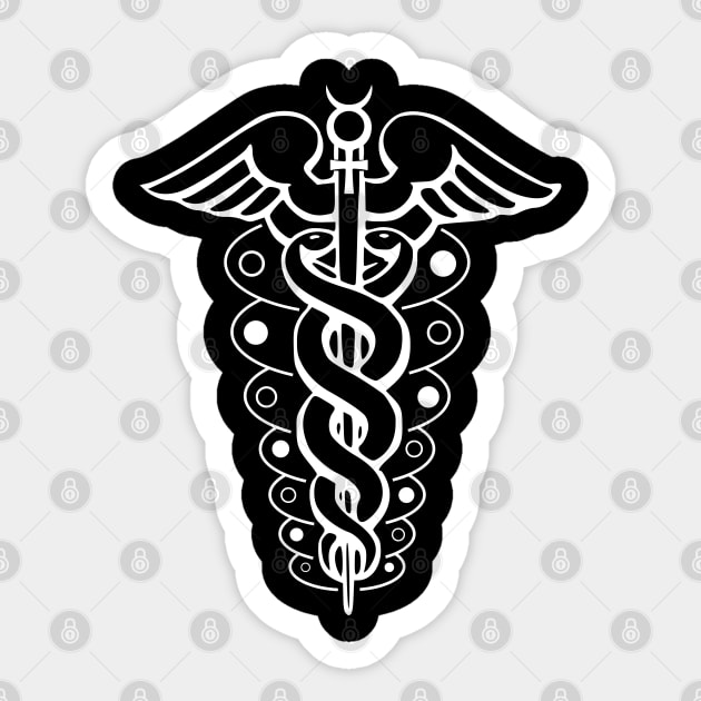 Staff of Hermes - Caduceus Sticker by CelestialStudio